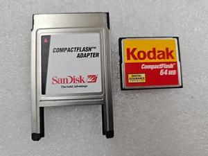 Kodak 64MB CF Compact Flash Memory Card with SanDisk PC Card Adapter - Picture 1 of 1
