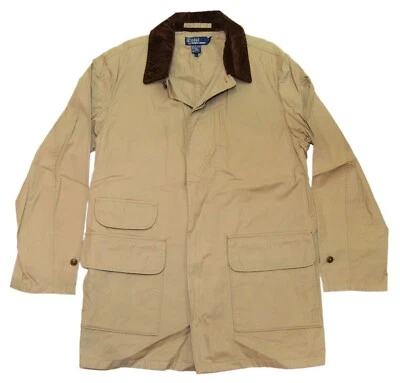 $695 Polo Ralph Lauren Hombres Campo Granero Abrigo Chaqueta Caqui Beige Marrón Grande Foto 1 de 3