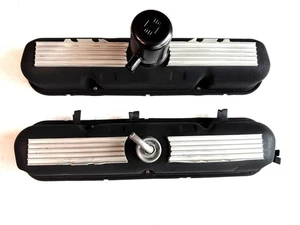 1964-66 MOPAR 273 RIBBED VALVE COVERS W/PCV & BREATHER FILTER 340 DART GT CUDA - Picture 1 of 5