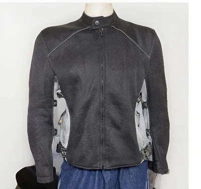 Xelement Motorcycle Gear Black Jacket Mens L Black Mesh Lightweight Padded Lined - Image 1 of 4