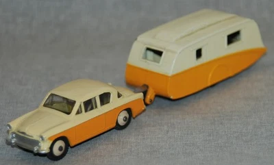 DINKY #166 SUNBEAM RAPIER and #190 CARAVAN, both cream & yellow, good condition. — 第 1/4 张图片