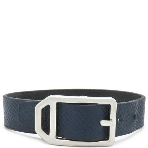 HERMÈS Y0710 Hermes Paddock Bracciale Pelle Navy Nero Reversibile