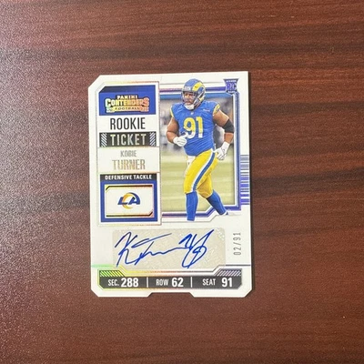 2023 Contenders Kobie Turner Ticket Stub Rookie Auto 02/91 RC SSP #153 - Image 1 of 3