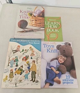 Knitting Books Lot Of 4 Knit Toys Caps And Mittens How To And Quick Knit... - Picture 1 of 5