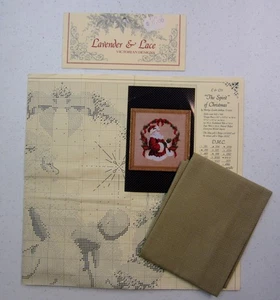 The Spirit of Christmas Cross Stitch Pattern by Lavender & Lace With Aida Fabric - Picture 1 of 6