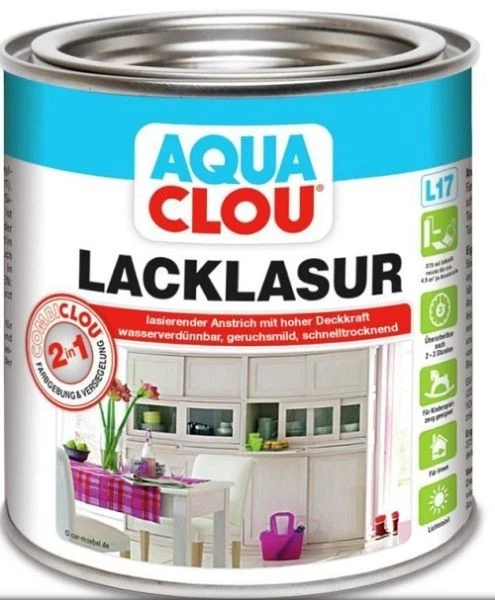 Aqua Clou Lacklasur L17 375 ml, buche, seidenmatt  Schutzlack Schutzlasur Innen - Bild 1 von 1