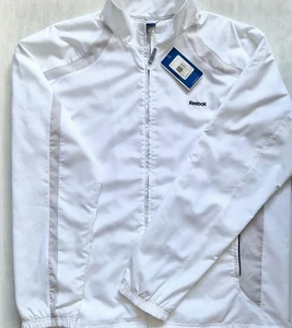 Reebok Mens White Full Zip Lightweight Windbreaker Jacket Pockets Size 2xl BNWT - Picture 1 of 20