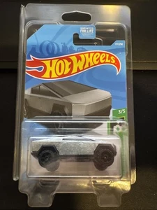 2021 HOT WHEELS TESLA CYBER TRUCK SILVER HW GREEN SPEED Factory - Picture 1 of 3