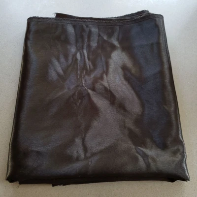 1 yard L  x  44"W Black Satin like textured fabric plus some remnant - Image 1 of 4