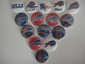 Buffalo Bills botones de espalda plana o alfiler insignias cabujones adornos imanes - Imagen 1 de 5