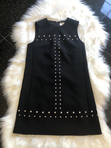 SAINT LAURENT (YSL) Abito smanicato Saint Laurent borchie taglia 40 nuovo con etichetta
