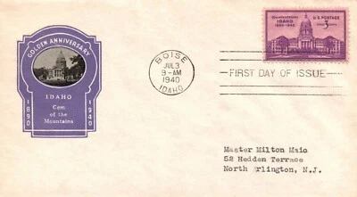 SC# 896 FDC - IOOR Cachet - Single - Boise Cancel - L32096 - Image 1 of 2