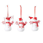Set/3 Snowman Twist Peppermint Candy Red White Christmas Tree Ornaments Decor