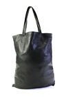 Comme Des Garcons Womens Pebble Grain Leather Small Black Tote Bag Handbag