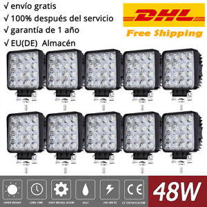 10X 48W LED Lámpara Trabajo,Faros Antiniebla,Luz De Trabajo,Offroad,12V 24V,SUV