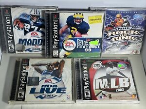 Madden NCAA NHL MLB PlayStation Sports Game Bundle 5 Games TESTED WORKING