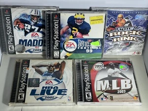 PS1 Madden NCAA NHL MLB Playstation Sports Spielepaket 5 Spiele GETESTET FUNKTIONIERT - Bild 1 von 1