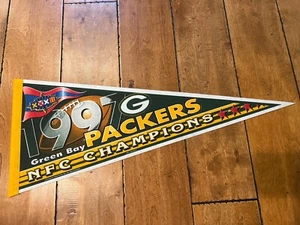 GREEN BAY PACKERS PENNANT SUPER BOWL XXXII NFC CHAMPS 29" VINTAGE - Picture 1 of 4