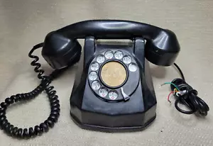Teléfono negro de escritorio con marcación giratoria vintage anterior a 1940 230873G - Imagen 1 de 10
