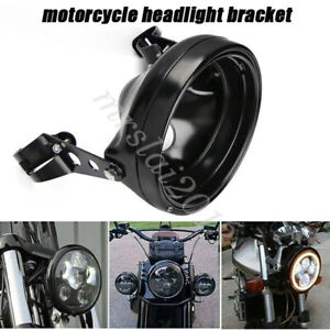 Motorcycle 7Inch Round Head Light Lamp Bulb Bucket Housing + Bracket For 28-42mm