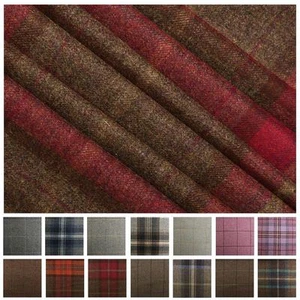 Tela de tweed tejido a cuadros de lana escocesa 100 % pura a tapicería escocesa - Imagen 1 de 34