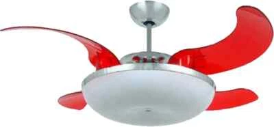 Aero Way Mela 46 in. Ceiling Fan with 4 Retractable Blades - L-00006 Red - Image 1 of 2