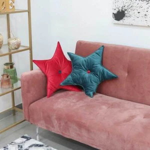 Cuscino Stella Velluto Rosso Cuscino natalizio arredo divano letto fatto a mano - Picture 1 of 2