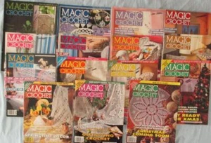 Vtg Lot of 15 Magic Crochet Magazine Patterns Doilies Afghans Bedspreads Tblclth - Picture 1 of 1