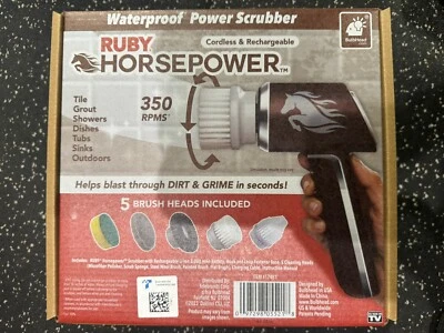 "AS SEEN ON TV" RUBY HORSEPOWER Ruby Horsepower Handheld Cordless Power Scrubber "As Seen on TV"