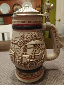 1979 Avon Antique Automobile Lidded Beer Stein Car Mug Handcrafted in Brazil - Picture 1 of 7