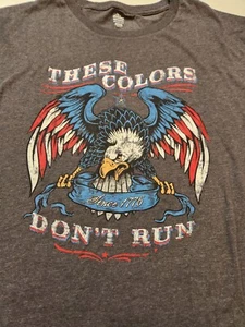 These Colors Don't Run American Flag & Eagle Celebrate Patriotic T-Shirt 2XL New - Picture 1 of 5
