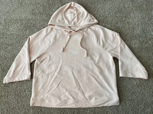 Pact Tri-Sleeve Hooded Sweatshirt Pink Organic Cotton Womens Large - Picture 1 of 4