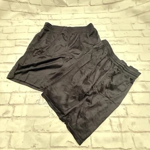 2 Pack Teamwork Athletic 100% Nylon Black Mens 3XL Mesh Basketball Shorts Pocket - Picture 1 of 7