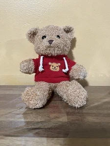 Teddy By Banff Kid, Golden Brown, Red Hoodie, Teddy Logo On Front. (S-1003) - Picture 1 of 3