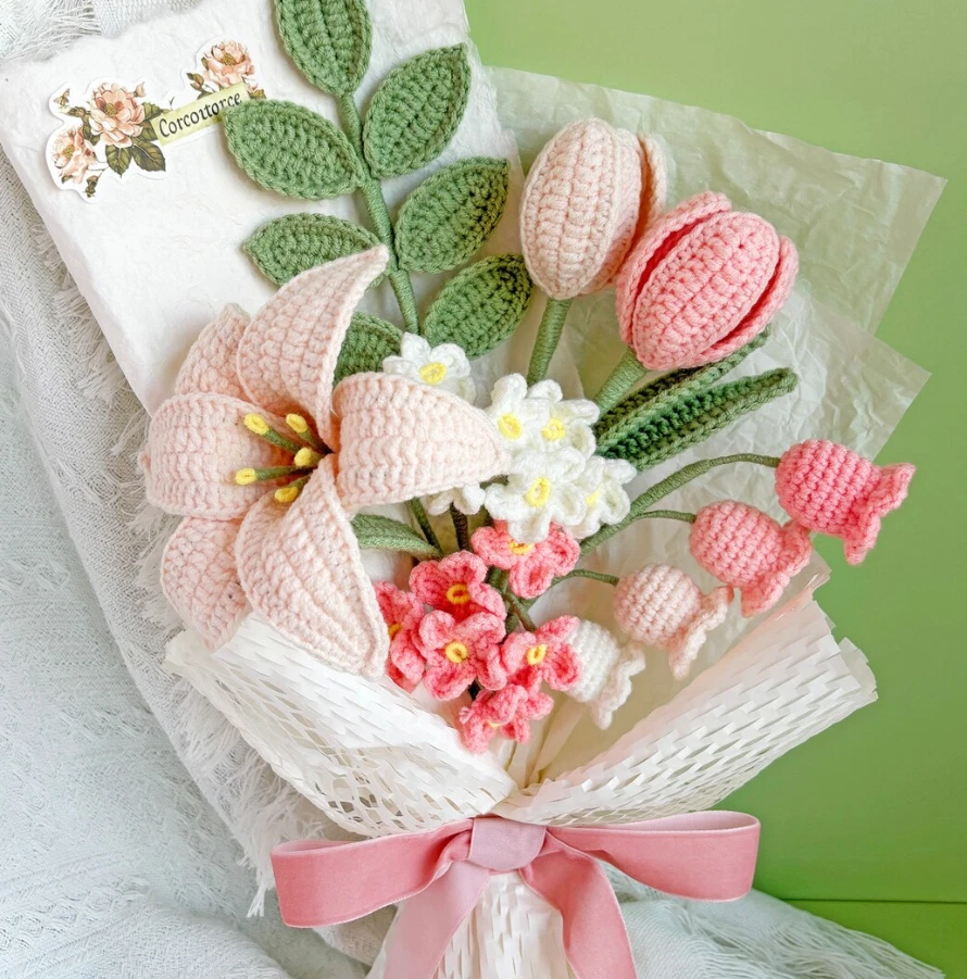 Flower Bouquet Crochet Pattern Bundle Lily, Tulip, Lily of the Valley - Image 1 of 4
