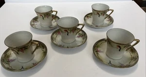 Antique Cup Saucer Lot Of 5 Bird Grapes Japan Scranton Pennsylvania - Picture 1 of 24