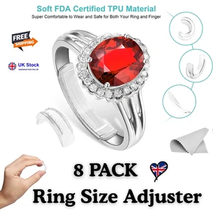 8-teiliges Set unsichtbares Design Ringgröße Clip Schutz Resizer Reduzierstück Einsteller UKSeller - Bild 1 von 11