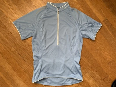 Camiseta deportiva de ciclismo Cannondale para mujer azul manga corta media cremallera talla S Foto 1 de 4
