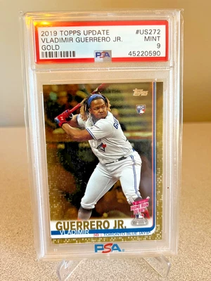 2019 TOPPS UPDATE #US272 VLADIMIR GUERRERO JR. GOLD RC ROOKIE /2019 PSA 9 - Image 1 of 2