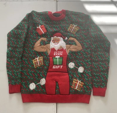 Suéter Feo Navidad Grande Santa Músculos Te Incluso Regalo Fiesta Divertido Foto 1 de 4