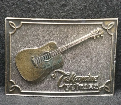 XB17113 复古 20 世纪 70 年代 * * TAKAMINE 吉他 * * 仪器品牌黄铜皮带扣 — 第 1/2 张图片
