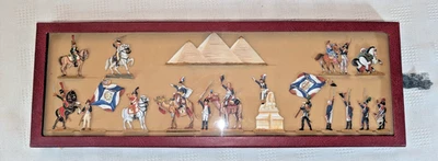 Figuras de estaño alemanas de colección planas pintadas a mano NAPOLEÓN EN EGIPTO escena de soldado de hojalata Foto 1 de 4