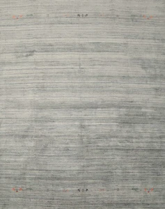 Hand-Knotted Gray Gabbeh Area Rug 10x10 Ft Solid Oriental Square Wool Carpet - Picture 1 of 11