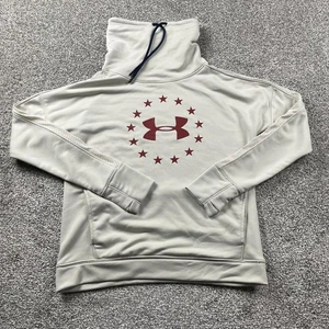 Under Armour Sweatshirt Women Medium Beige Pullover Funnel Neck Hiking Outdoors - Picture 1 of 14