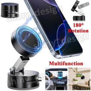 360° Vacuum Strong Magnetic Phone Holder Suction Cup Car Mount Stand Foldable - Picture 1 of 11