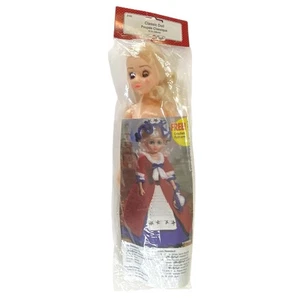 "Muñeca clásica artesanal de fibra muñeca de 15"" cabello rubio ojos azules nueva artesanía vintage 3193" - Imagen 1 de 9