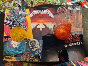 custom Heavy Metal collage 6" wood box ABY footswitch - Picture 1 of 11