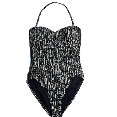 Купальник женский цельный La Blanca черный белый размер 10 скромный пляж бассейн плавание - Изображение 1 из 4
