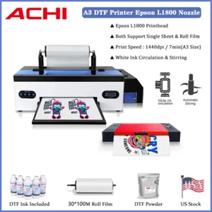 【IN US】 DTF A3 Printer Direct to Film Flatbed Heat Transfer EPSON L1800 Printer - Picture 1 of 16