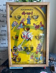 Vintage 1940's Table Top Poosh-M-Up Jr. 4-in-1 Baseball Pinball Game St Louis
